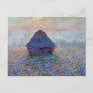 Claude Monet Grainstack, zon in de mist Briefkaart