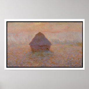 Claude Monet   Grainstack, zon in de mist Poster