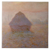 Claude Monet | Grainstack, zon in de mist Tegeltje (Voorkant)