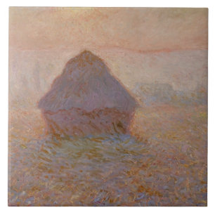 Claude Monet Grainstack, zon in de mist Tegeltje