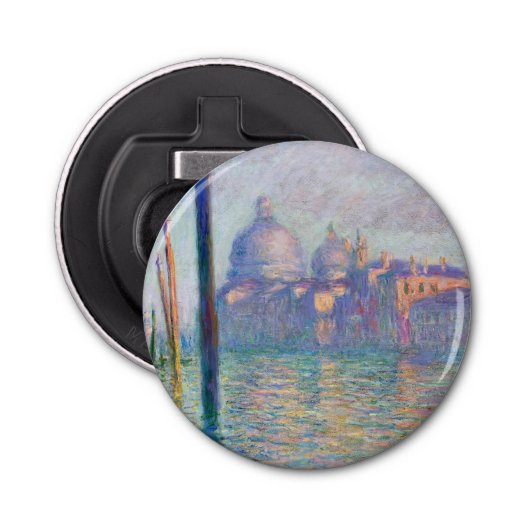 Claude Monet - Grand Canal, Venetië Button Flesopener (Voorkant)