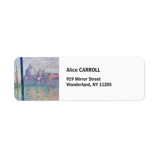 Claude Monet - Grand Canal, Venetië Etiket (Voorkant)