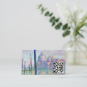 Claude Monet - Grand Canal, Venetië - QR-code Visitekaartje (Staand voorkant)