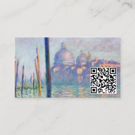 Claude Monet - Grand Canal, Venetië - QR-code Visitekaartje (Voorkant)