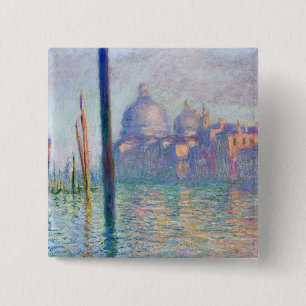 Claude Monet - Grand Canal, Venetië Vierkante Button 5,1 Cm