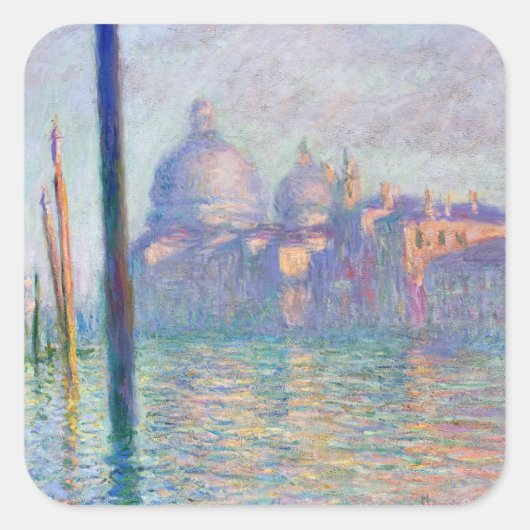 Claude Monet - Grand Canal, Venetië Vierkante Sticker (Voorkant)