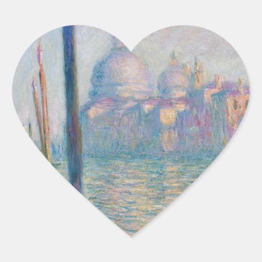 Claude Monet Grand Canal Venice Italië Reis Hart Sticker (Voorkant)