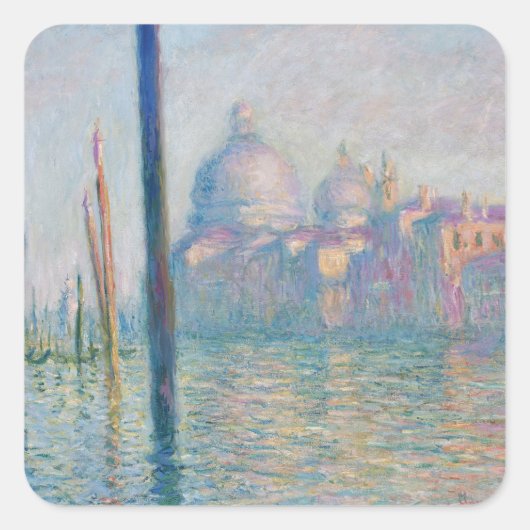 Claude Monet Grand Canal Venice Italië Reis Vierkante Sticker (Voorkant)