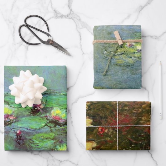 Claude Monet Green & Yellow Water Lilies Inpakpapier Vel (Voorkant)