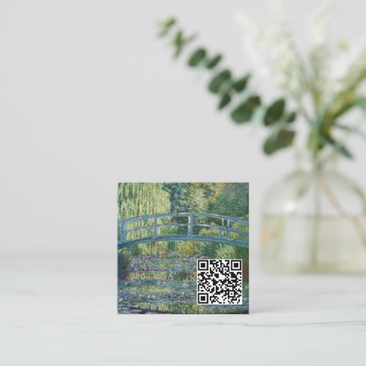 Claude Monet - Groene Harmonie - QR Code Vierkante Visitekaartje (Staand voorkant)
