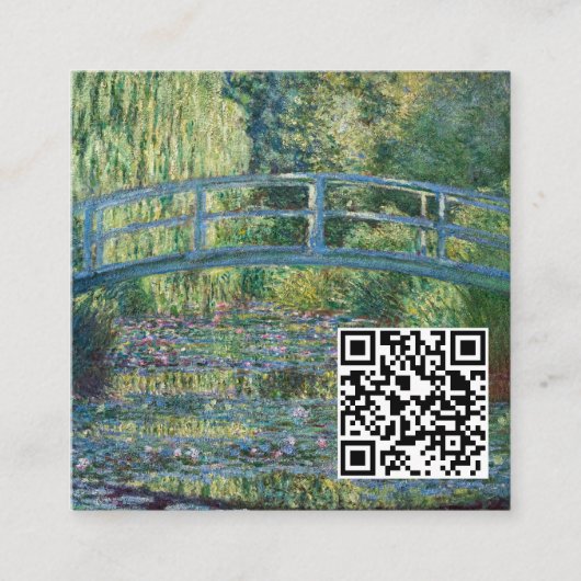 Claude Monet - Groene Harmonie - QR Code Vierkante Visitekaartje (Voorkant)
