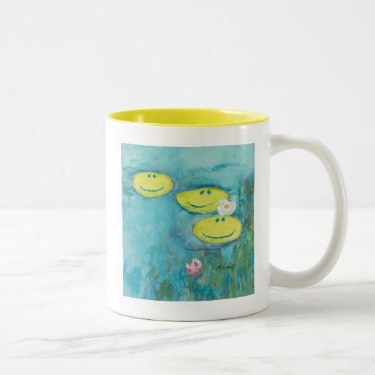 Claude Monet Happy Faces Tweekleurige Koffiemok (Rechts)