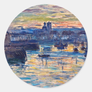 Claude Monet - Haven van Dieppe, avond Ronde Sticker
