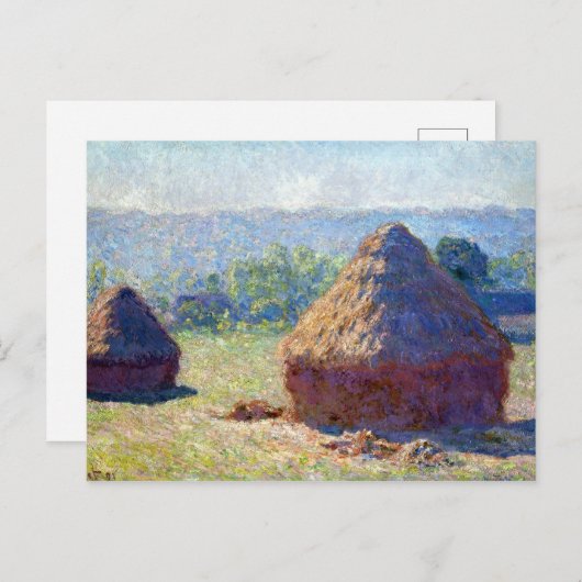 Claude Monet Haystack, Einde van de zomer Briefkaart (Voorkant / Achterkant)