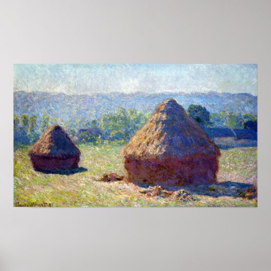 Claude Monet Haystack, Einde van de zomer Poster (Voorkant)