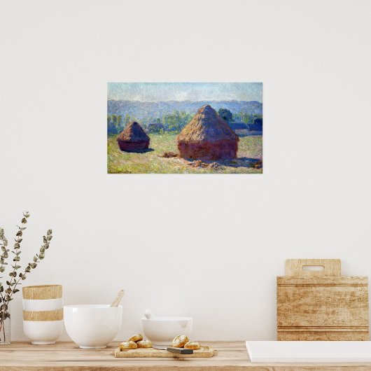 Claude Monet Haystack, Einde van de zomer Poster (Keuken)