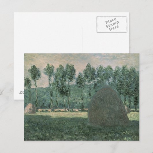 Claude Monet | Haystacks bij Giverny, c.1884-89 Briefkaart (Voorkant / Achterkant)