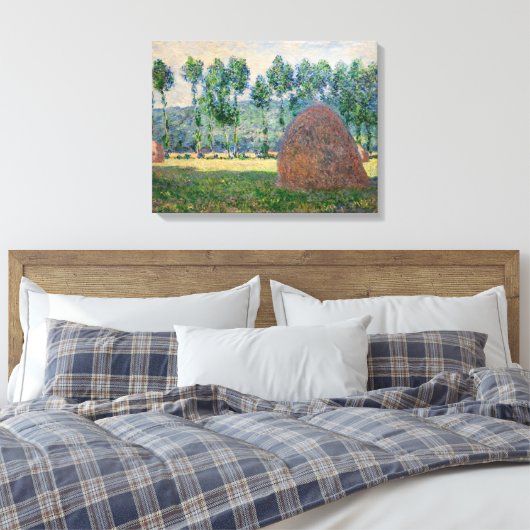 Claude Monet - Haystacks bij Giverny Canvas Afdruk (Insitu (Slaapkamer))
