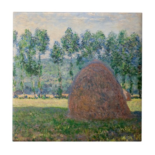 Claude Monet - Haystacks bij Giverny Tegeltje (Voorkant)