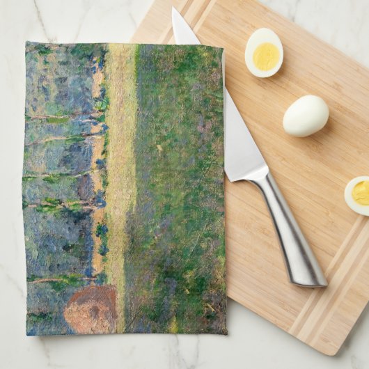 Claude Monet - Haystacks bij Giverny Theedoek (Quarter Fold)