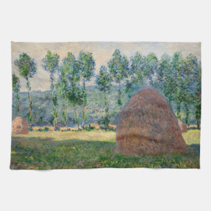 Claude Monet - Haystacks bij Giverny Theedoek