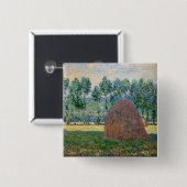 Claude Monet - Haystacks bij Giverny Vierkante Button 5,1 Cm (Voorkant /achterkant)