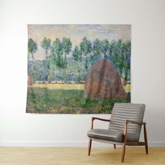 Claude Monet - Haystacks bij Giverny Wandkleed (In Situ (horizontaal))