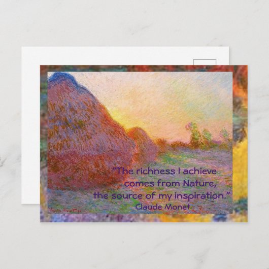 Claude Monet Haystacks Briefkaart (Voorkant / Achterkant)