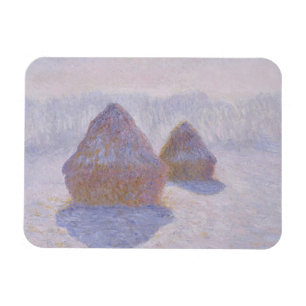 Claude Monet   Haystacks-effect van sneeuw en zon Magneet