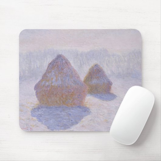 Claude Monet | Haystacks-effect van sneeuw en zon Muismat (Met muis)
