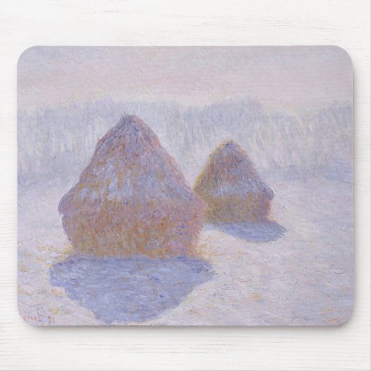Claude Monet | Haystacks-effect van sneeuw en zon Muismat (Voorkant)