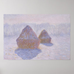Claude Monet   Haystacks-effect van sneeuw en zon Poster