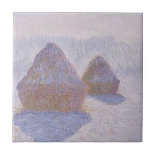 Claude Monet   Haystacks-effect van sneeuw en zon Tegeltje