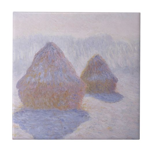 Claude Monet | Haystacks-effect van sneeuw en zon Tegeltje (Voorkant)