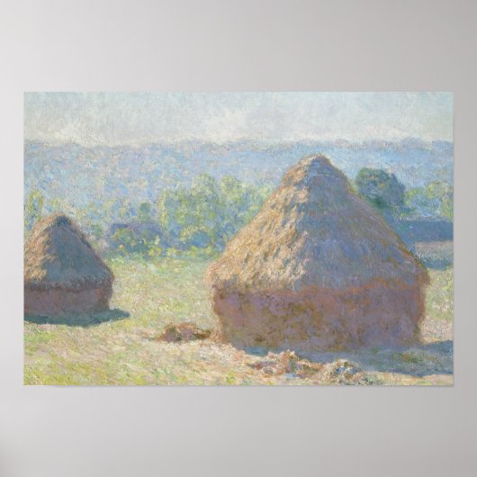 Claude Monet - Haystacks, Einde van de zomer Poster (Voorkant)