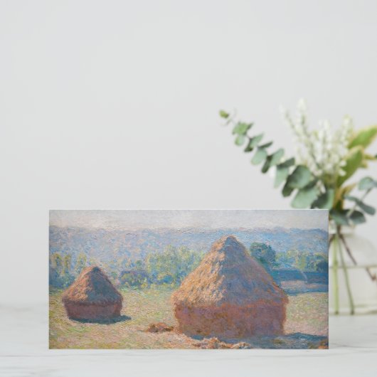 Claude Monet - Haystacks, einde zomer Bedankkaart (Staand voorkant)