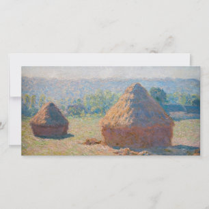 Claude Monet - Haystacks, einde zomer Bedankkaart