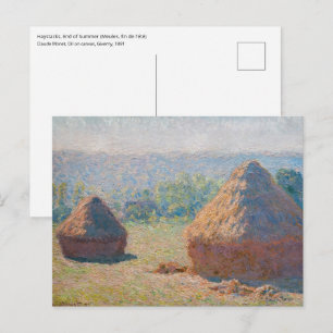 Claude Monet - Haystacks, einde zomer Briefkaart
