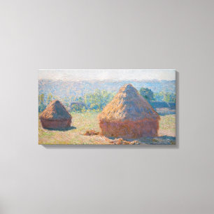Claude Monet - Haystacks, einde zomer Canvas Afdruk