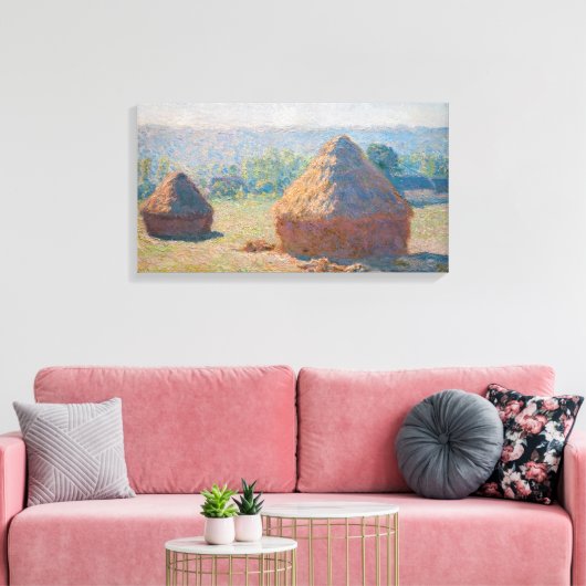 Claude Monet - Haystacks, einde zomer Canvas Afdruk (Insitu (Woonkamer))
