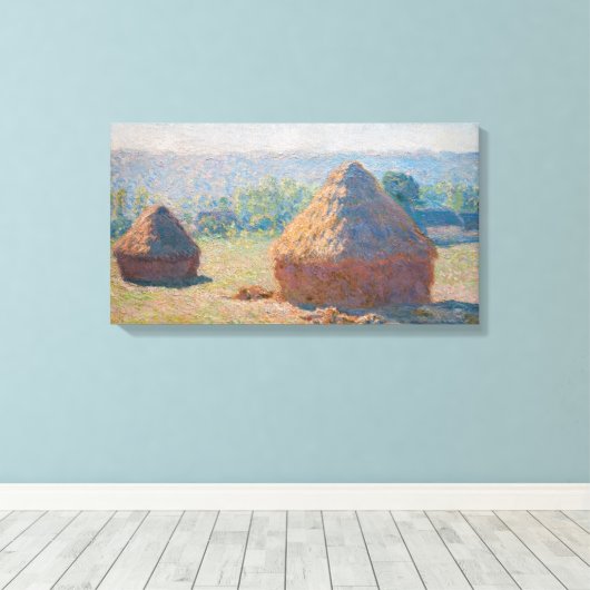 Claude Monet - Haystacks, einde zomer Canvas Afdruk (Insitu (Houten vloer))