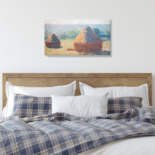 Claude Monet - Haystacks, einde zomer Canvas Afdruk (Insitu (Slaapkamer))