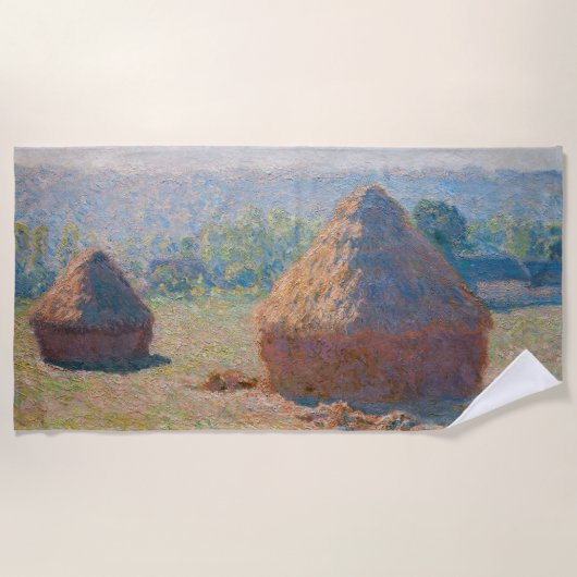 Claude Monet - Haystacks, einde zomer Strandlaken (Voorkant)