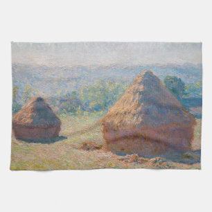 Claude Monet - Haystacks, einde zomer Theedoek