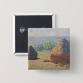 Claude Monet - Haystacks, einde zomer Vierkante Button 5,1 Cm (Voorkant /achterkant)