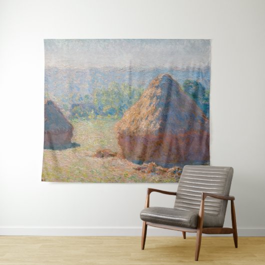 Claude Monet - Haystacks, einde zomer Wandkleed (In Situ (horizontaal))