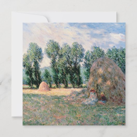 Claude Monet - Haystacks Feestdagenkaart (Voorkant)