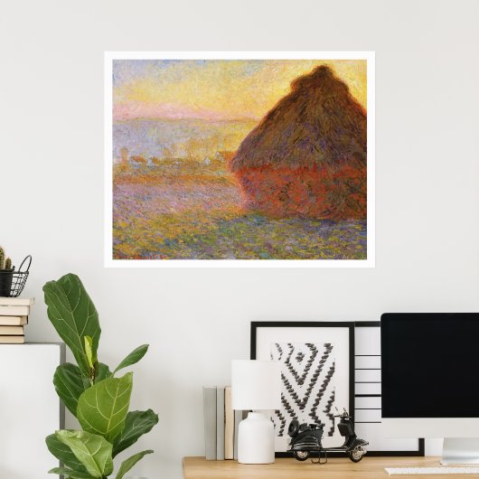Claude Monet - Haystacks (op Sunset) Poster (Thuiskantoor)