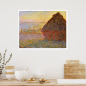 Claude Monet - Haystacks (op Sunset) Poster (Keuken)