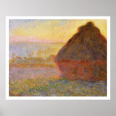Claude Monet - Haystacks (op Sunset) Poster (Voorkant)
